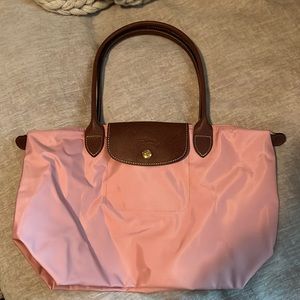 NWOT Longchamp Le Pliage tote in light pink